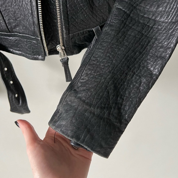 Mackage Rumer Pebbled Leather Rider Jacket - Picture 7 of 10